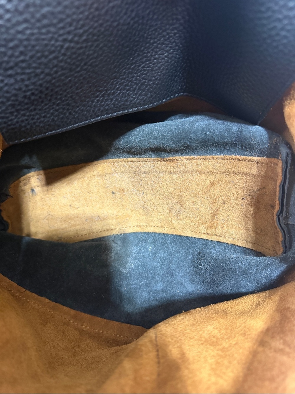 Sundance brown black suede leather boho slouchy shoulder crossbody bag tote - Picture 11 of 12